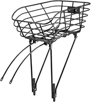 Frediuo Rear Bicycle Basket Luggage Storage Organizer Pet Carrier Cargo Basket Black for Outdoor Electric Bike Mountain Bike Travel