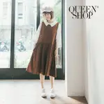 QUEENSHOP【04050393】 單口袋縮腰連身寬褲 兩色售 S/M＊預購＊