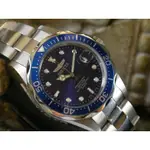 台灣保固英威塔INVICTA 9204 PRO DIVER潛水錶石英錶日本PC32A機芯男士錶手錶藍色錶面銀色錶帶