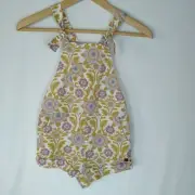 Ghanda Girls Size 5-6 Playsuit NWT Pink Lindy Floral Tie Me Up White Pink Retro