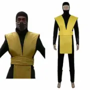 Mortal Kombat Scorpion Cosplay Costume Halloween Outfit Full Set@