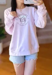 Columbia Womens Hawkins Cliff Graphic Crew Neck Sweatshirt Pink L long Sleeve