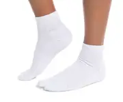 Mini-Crew - V-Toe Thicker Flip-Flop Tabi Socks Athletic or Casual White Cotton B