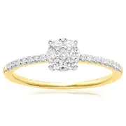 Celebration 9ct Yellow Gold with Round Brilliant Cut 0.25 ct tw of Lab Grown Diamond Ring