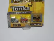 TONKA BUILT TO LAST TINYS 3 PACK WITH EXCLUSIVE MYSTERY ? VEHICLE INSIDE!