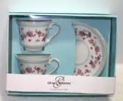 Grace Teaware Cup And Saucer Set 2 Cups, 2 Saucers New In Original Box