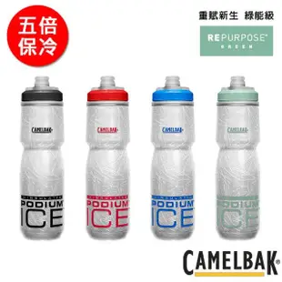 【CAMELBAK】Podium Ice酷冰5倍保冷自行車噴射水瓶 620ml(水杯/水壺/補水/戶外/露營/運動/單車)