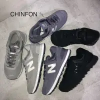 在飛比找Yahoo!奇摩拍賣優惠-new balance574 麂皮 粉紫 灰 全黑 亮片 女