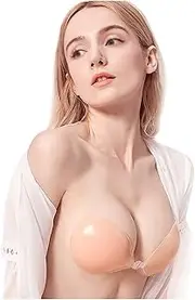 [XMSM] Anti-slip Sticky Bra Adhesive Silicone Push Up Deep V Invisible Bra Backless Strapless Bra For Women Nipple Covers