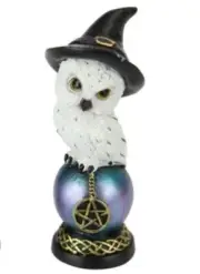 Owl with Witch Hat on Celtic Ball 21cm Figurine/Statue - Brand New in Box