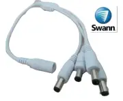Swann 1 to 4 Way Power Cable Splitter Multiplier for CCTV Security Cameras White