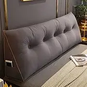 King Size Headboard Pillow Wedge Backrest Support Cushion with Shredded Foam and Removable Cover for Bed or Sofa Ideal for Rest Reading and Lumbar Support in Bedroom Soft and Comfortable