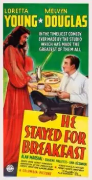 He Stayed For Breakfast poster Loretta Young Melvyn Douglas 1940 Old Photo