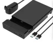3.5 Hard Drive Enclosure for 3.5'' SATA SSD HDD USB 3.0 Hard Disk Case Black ...
