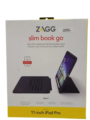 ZAGG Slim Book Go Keyboard Folio Case for iPad Pro (11-inch 1st Gen) - Black NEW