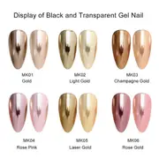 Chrome Nail Powder - Holographic Gold Nail Powder 6 Colors-Gold