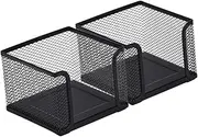 Hohopeti 2Pcs Mesh Notepad Holder Stylish Desktop Memo Pad Dispenser for Office Organization Compact Note Papers Container Versatile Storage for Home Dorm