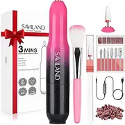 Saviland Nail Drill: Portable Electric Nail Drill Kit 20000RPM Nail Drill Gradient Black Pink Nail Drill 7 Nail Drill Bits Nail File (80/100 Grit) 51 Sanding Bands Beginners at Home Manicure Pedicure