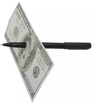 MilesMagic Magician's Pen Through Paper, Dollar, Bill, Poker Card Ultimate Money Penetration Misled Gimmick for Close Up Easy Mystery Magic Tricks, Black