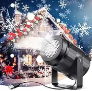 Christmas Projector Lights,FOTRSDKU LED Snowflake Projector IP65 Weatherproof Snowfall Projector Light,for Parties Halloween Thanksgiving Christmas Decoration Party