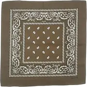 [mrsweeneytodd.com MST] Brown MST Bandana | 100% Cotton | Cashew Flower Design, Black, One Size