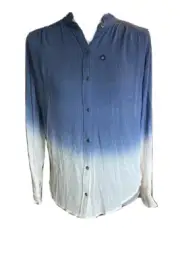 NEW Abercrombie & Fitch ombre blue top Blouse button front XS xsmall