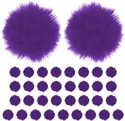 uxcell 35-Pack Faux Fur Pom Poms, 1.2 Inch/ 1.2 cm Soft Fluffy Pompoms Balls Faux Rabbit Fur with Elastic Loop for Hats/Bags/Keychains/Knitting Accessories/DIY Crafts [Deep Purple]