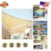 Introducing the 7' x 7' Beige Triangle Sun Shade Sail - Breathable & Heavy Duty