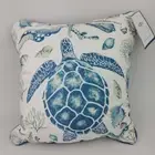 Coastal Collection Nautical Beach Sea Turtles Pillow 12x12 Blues Greens