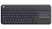 Logitech Wireless Keyboard K400 Plus, Black, USB Receiver, Inbuilt Touch Pad Pow