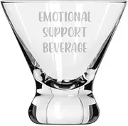 8 oz Stemless Martini Cocktail Glass Cosmopolitan Margarita Emotional Support Beverage Funny