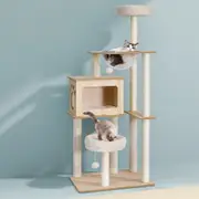 i.Pet Cat Tree 142cm Tower Scratching Post Scratcher Wood Bed Condo House