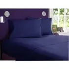 1000 TC EGYPTIAN COTTON BEDDING SET 4 PCs FLAT SHEET+DUVET COVER N. BLUE COLOR