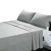 Soft Bed Sheet and Pillowcase Set Ultra High GSM - Silver