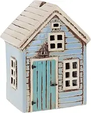 [Shudehill Giftware] Ceramic Village Pottery Holiday House Tealight Holder, beautiful house-warming gift, Home Ornament, Candle Holder (Blue)