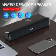 USB Wired Computer Speaker Stereo Bass Sound Desktop PC Speakers RGB Soundbar AU