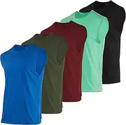 [Real Essentials] 3 & 5 Pack: Men's Dry-Fit Active Athletic Tech Tank Top - Regular and Big & Tall Sizes (S-5XLT)
