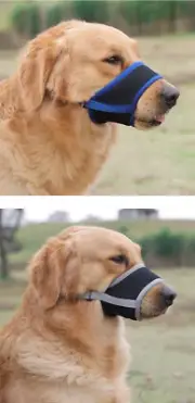 Dog Pet MESH MUZZLE Mouth Guard dual strap Anti Stop Bite bark Chew Breathable