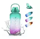 128 oz Motivational Water Bottle, Times to Drink Straw Leakproof BPA Free NEW.