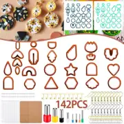 142Pcs Clay Cutters Set Polymer Clay Cutters Set with 24 Shapes Plastic xdsFR