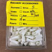 Archery Bow Hunting White Arrow Nocks 21/64" Style S - Quantity of 103 Pieces