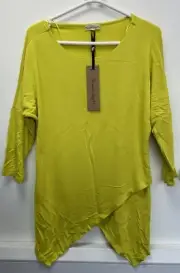 NEW Phase Eight Pear Yellow Cross Hem Asymmetrical Top Size 10