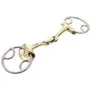 JK Bar H Equine Eggbbutt D Ring French Link Snaffle Brass Horse Mouth Bit|Bits