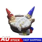 Bubble Bath Gnomes Statue Sculpture Solar Resin Bathing Dwarf Night Light