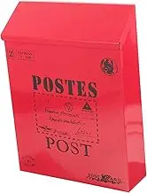 KALLORY Vintage Wall Mounted Mailbox with Lock Decorative Hanging Post Box for Outdoor Use Durable and Practical Design for Home and Garden Antique Style Letter Box Bright