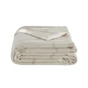 Trafalgar Merino Wool Blend Blanket - Cream, Single/Double - Single/Double