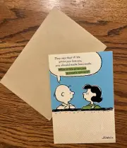 Get Well Soon Greeting Card/ Env Charlie Brown & Lucy ~ III John 1:14