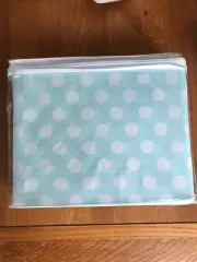 Kute Kids Aqua White Polka Dot Flat Full Bed Sheet New