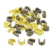 40Pcs Zipper Slider Retainers - #5 U Shape Top Stoppers Replacing, Gold & Bronze