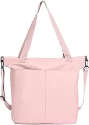 Nylon Cross Body Tote Bag for Women Water-Resistant Purse with Zipper Bottle Pocket for Travel Work